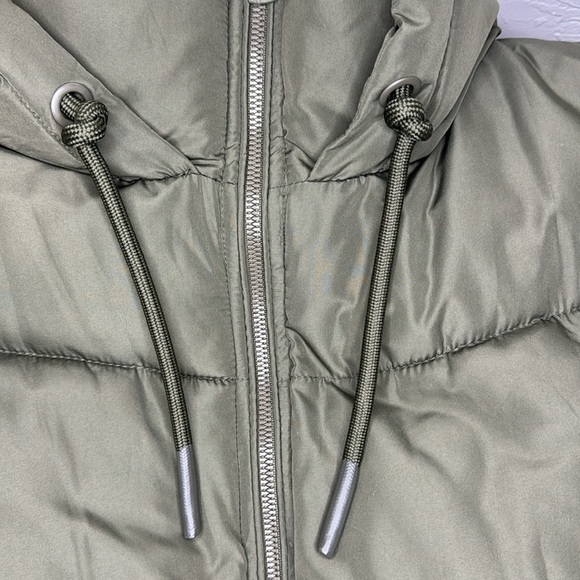 Zara olive quilted puffer anorak jacket size M - Picture 10 of 13